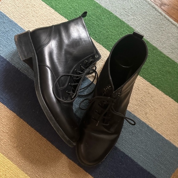 Saint Laurent black lace up booties. Size 40. Worn twice. Added rubber soles. - Picture 3 of 14